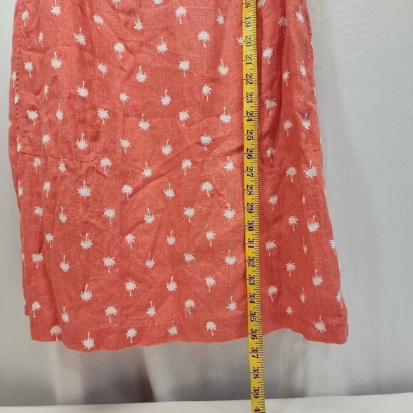 J. Jill Love Linen Size XS White Palm Tree Printed Sleeveless Shift Dress Peachy - Picture 3 of 6